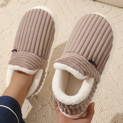 plus size 46-47 men plush slipers winter outdoor warm furry cotton shoes women soft comfortable boots indoor flufy home slippers