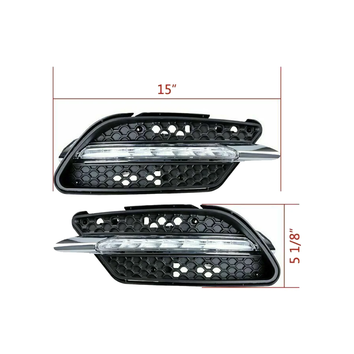 Lámpara LED antiniebla para coche, luz de circulación diurna DRL para Mercedes Benz W204 Clase C C300 2008-2011 derecha