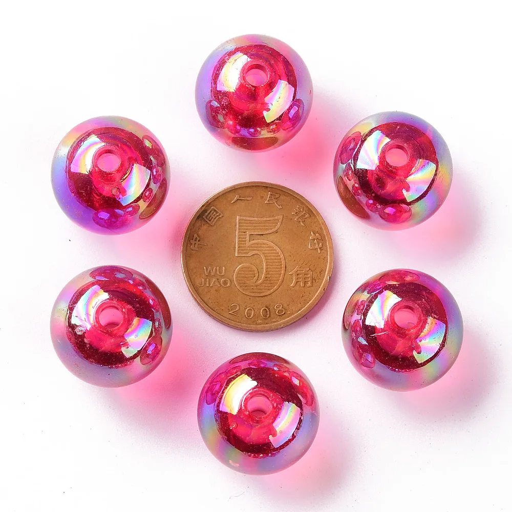 PandaHall 220 Stück AB-beschichtete transparente Acryl-Rundperlen, 16mm Mehrfarbige Schillernde Oberfläche für DIY Armband Schmuck Basteln – Detail 26