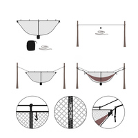 Camping Hammock with Mosquito Net Portable 300Kg Capacity Lightweight Outdoor Hammock Bed Net Anti Mosquito Travel Hiking