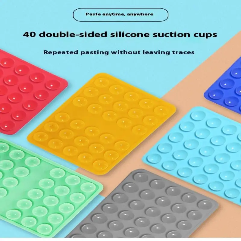 Silicone Suction Cup Phone Mount Double-Sided Sticky Phone Stand Suction Cup Fashionable Cellphone Stand Strong Grip Holder For