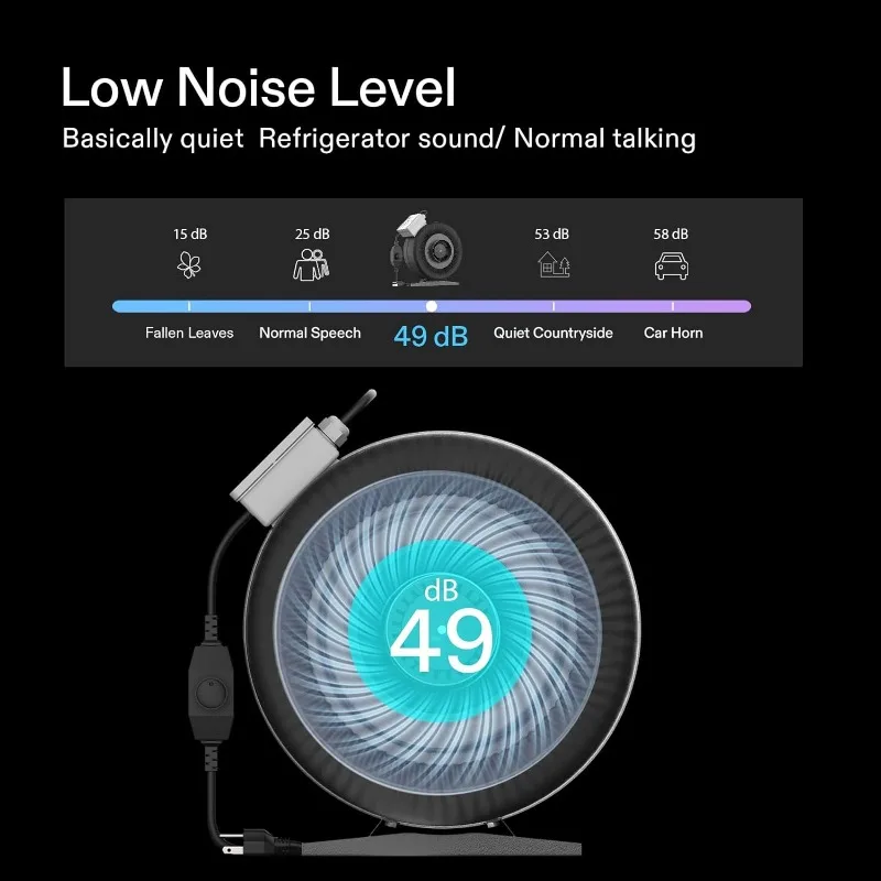 VIVOSUN-Ventilador Inline para Ventilação Tent Grow, Combinação de Filtração de Ar, Filtro de Carbono, 8 Pés de Condutas, 4 polegadas, 203 CFM, 4 polegadas