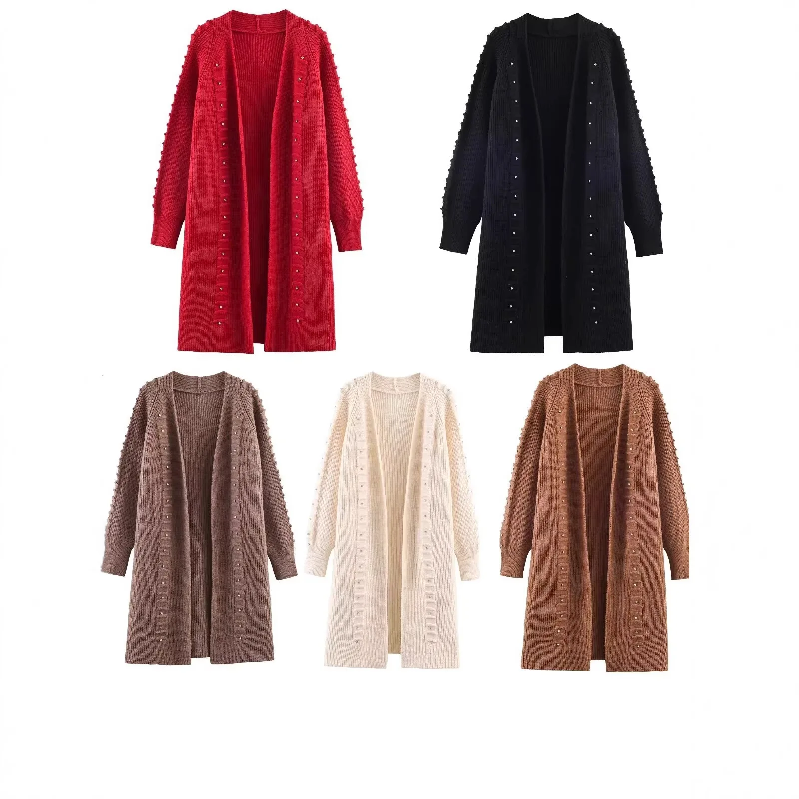 

Женский модный вязаный кардиган с заклепками TZ3V