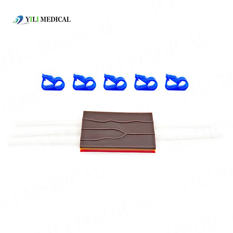 Hot Selling Silicone Black Skin Injection Blood Collection Exercise Module Skin Stitching Exercise Model Robert Clip Hose