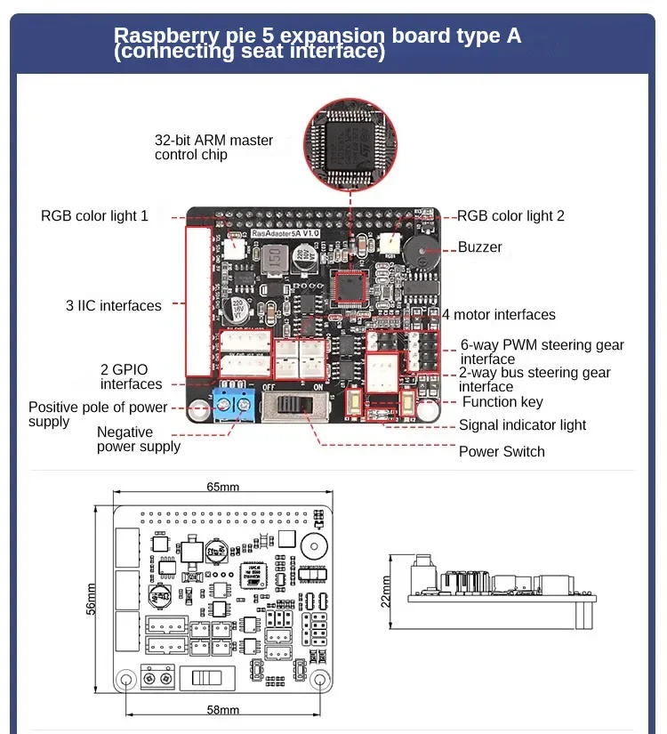 Hiwonder Servo e Scheda Driver Motore con Dissipatore di Calore Attivo per Raspberry Pi 5/4B Scheda di Espansione Smart Car Robot Braccio Kit di Parti