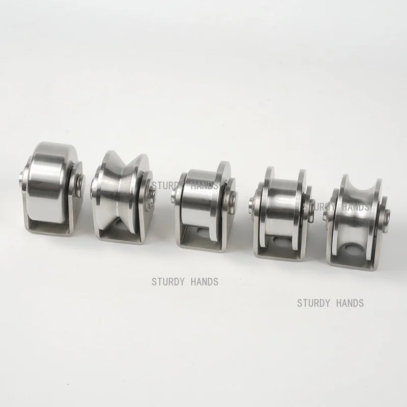 1pc Stainless Steel Load-bearing Wheels, U/H/V Groove Pulley, Heavy Duty Door Bearing Guide Wheel, Wire Rope Lifting Wheel