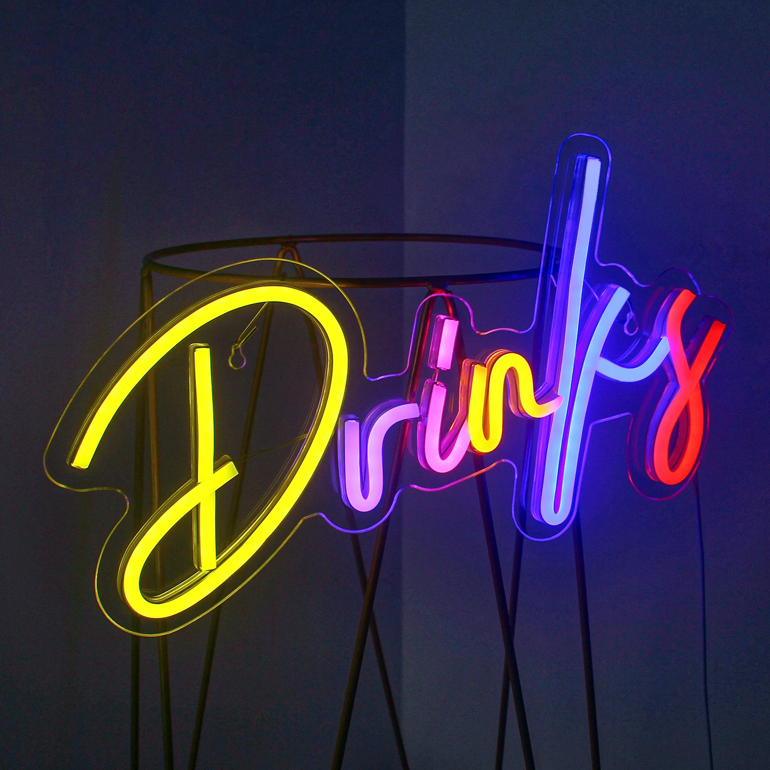 Bebidas e lanches neon led sinal colorido carta luzes decoração do quarto para casa bares café quarto festa loja de alimentos logotipo arte lâmpada