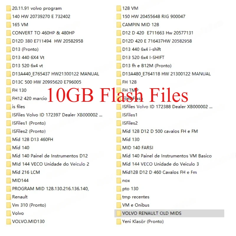 10GB Flash Files for VolvTrucks for Renault TRUCKS Newest Flash Files 10GB with Install Video Guide