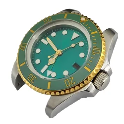 44mm GMT Man Watch Sapphire Glass Waterproof Stainless Steel Case For NH3 Series 34 35 36 Automatic Movement Lume Dial and Hands