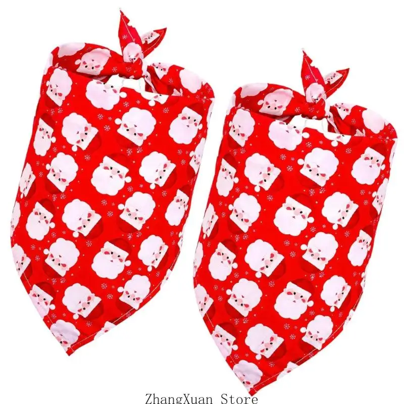 Haustierzubehör zum Anbinden, Bandanas mit Weihnachtsdruck, für Hunde und Katzen, saisonale Dekorationen 3XUF – Detail 8