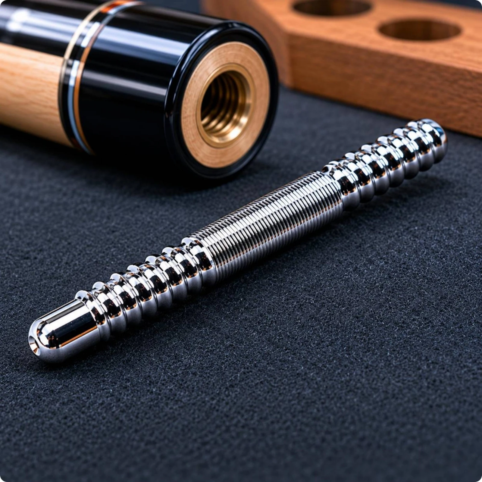 Threaded Cue Joint Connector Silver-Tone Sports Equipment