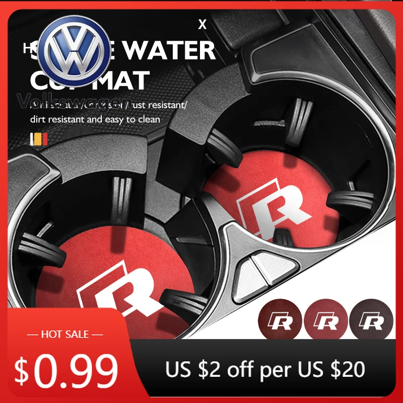 

Новинка 2026: Набор из 2 противоскользящих ковриков-подставок из овчины для подстаканников Volkswagen Golf, Polo 4, 5, 6, Passat B5, B6, B7, CC, Jetta T