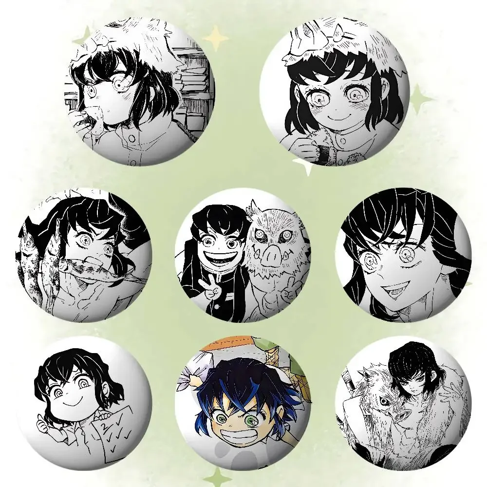 I-Inosukes Hashibiras Badges Tinplate Soft Button Pin Brooch Metal Badge Custom Jewelry Accessories Hat Bag Lapel