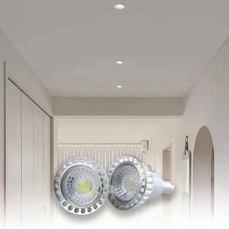 Imagem -03 - Cob de Alta Potência Led Cob Spotlight Lâmpada de Bulbo Branco Frio Quente gu 5.3 110v 220v Mr16 E27 E12 E14 Gu10 Cob 5w Novo