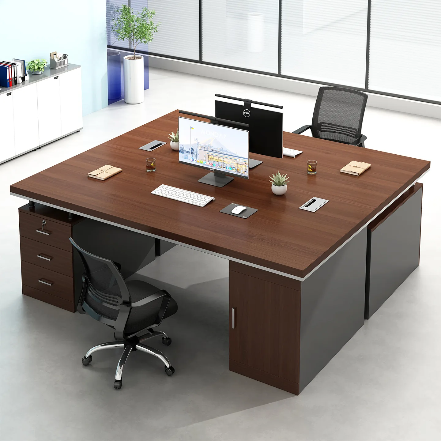Desk Staff Double Face to Face Staff Desk Office Finance Desk 2026 New Locked Computer