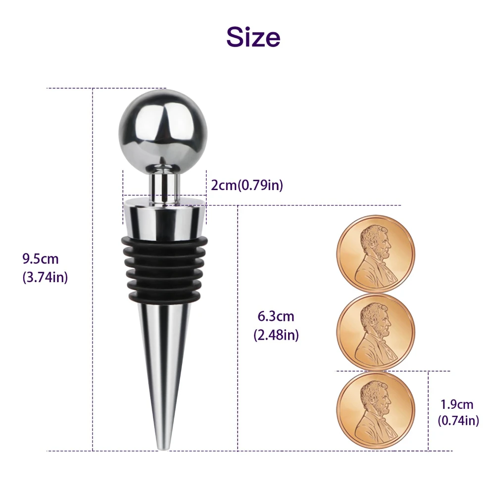 Silicone Vacuum Wine Bottle Corks Reusable Wine Stopper Used for Bar Holiday Party Keep Wine Fresh Suitable for Standard Bottle