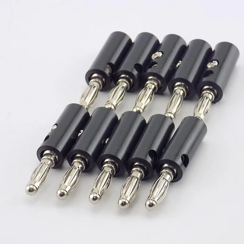 1/10pcs 4mm Banana Plate Plugs Connectors Red and Black Solderless For Audio Speaker Video Musical DIY adapter H10