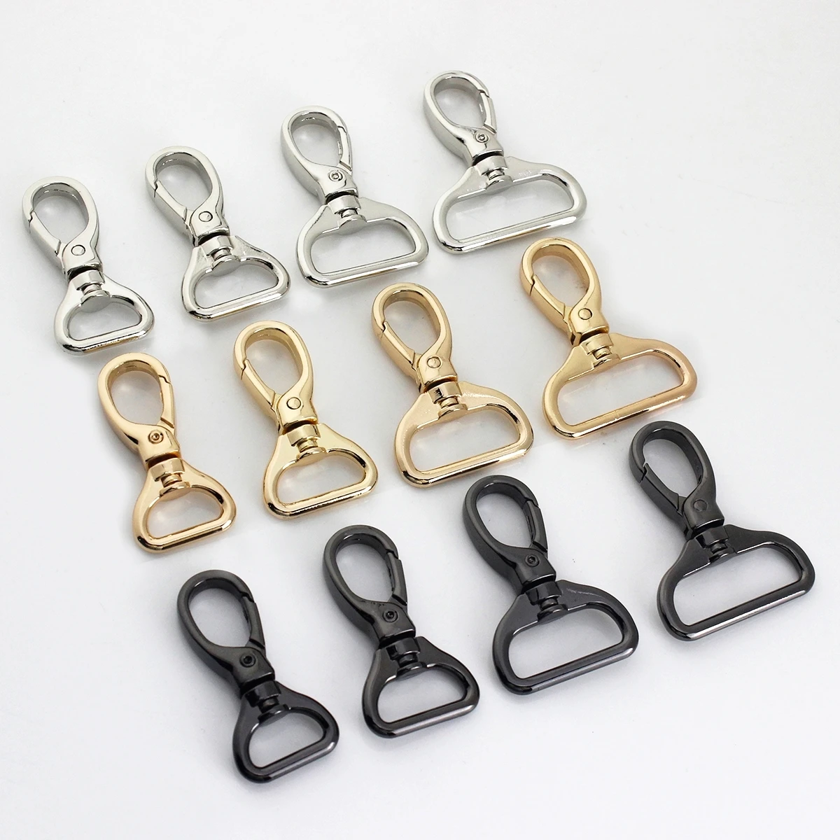 1pcs Metal 4 Sizes Snap Hook Trigger Lobster Clasps Clips Flat Bottom Spring Gate Leather Craft Pet Leash Bag Strap Belt Webbing