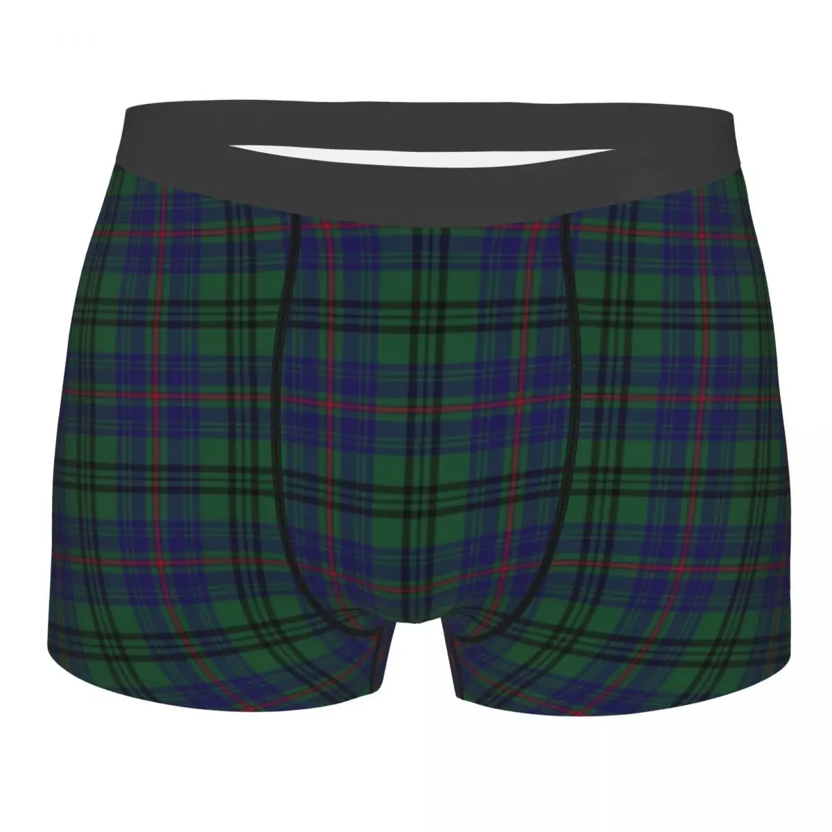 Popular Geometric Scottish Tartan Underwear Male Sexy Print Gingham Plaid Boxer Briefs Shorts Panties Breathbale Underpants