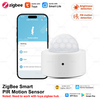 Tuya Zigbee 2 in 1 Motion Sensor With Pir +Lux Detection Infrared Human Body Infrared Sensor Anti theft Security Detector Sensor
