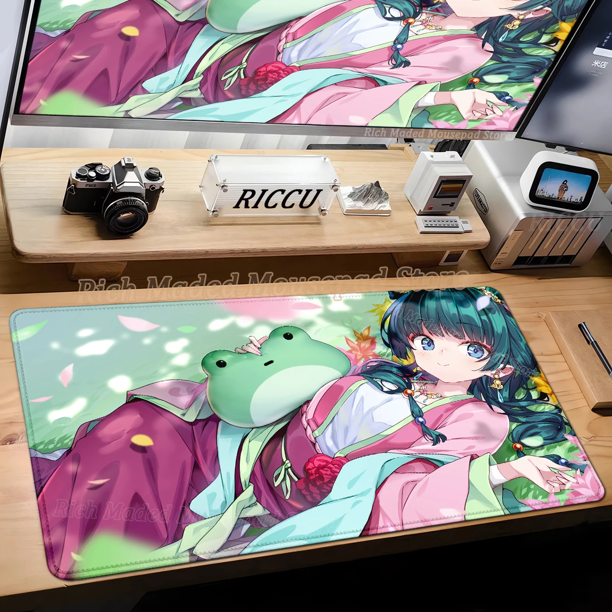 แผ่นรองเมาส์อนิเมะขนาดใหญ่ The Apothecary Diaries Maomao แผ่นรองเมาส์กันลื่น แผ่นรองคีย์บอร์ดแบบขยาย อุปกรณ์เสริมสำหรับโต๊ะทำงาน HD XXL สำหรับเล่นเกม ​   แผ่นรอง