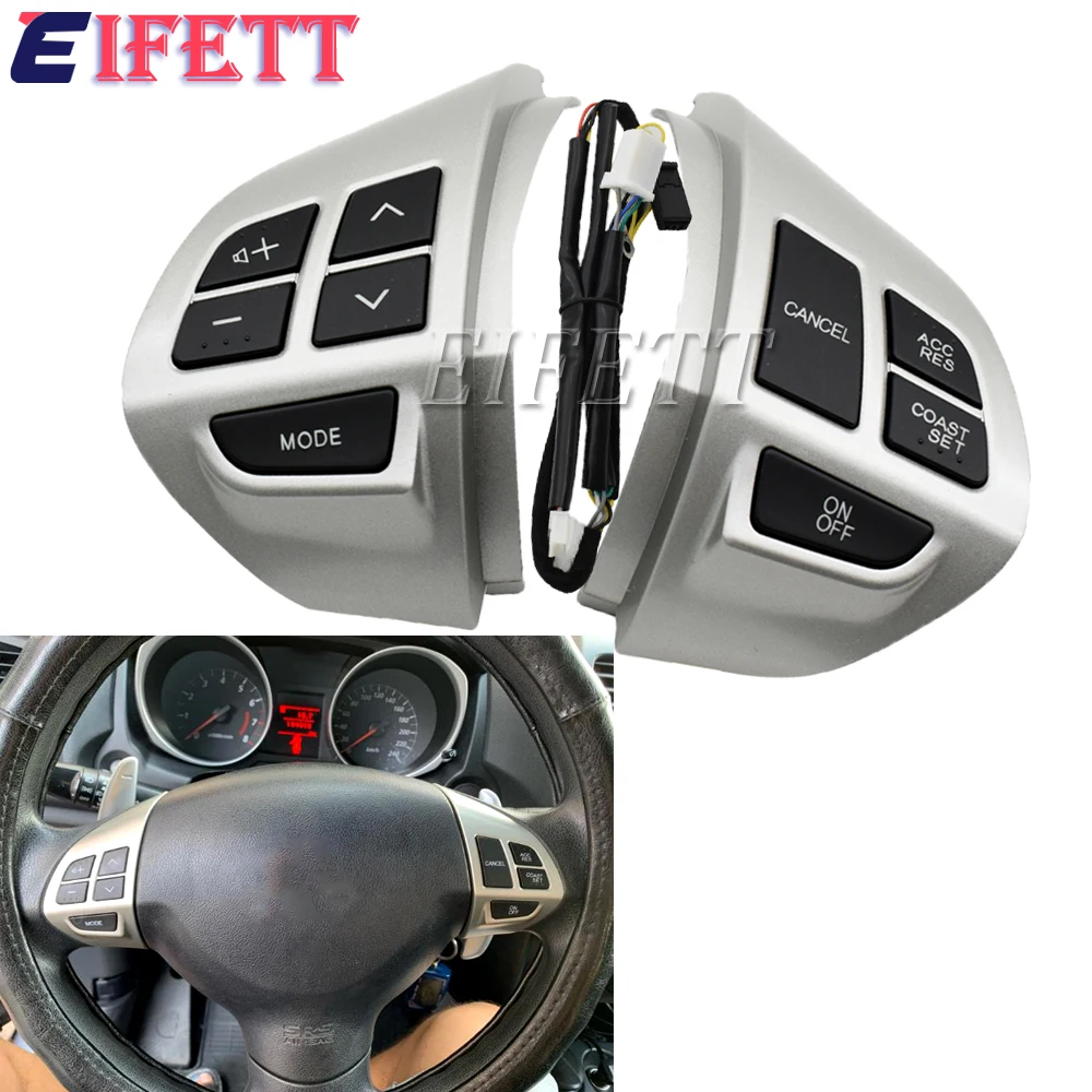 Car-Styling Buttons for Mitsubishi ASX 2007-2012 Multi-Function Car Steering Wheel Control Buttons with Cables