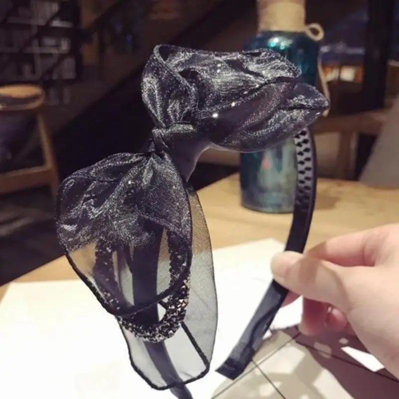 652F Flapper Lưới Bowtie Hairhoop Dành Cho Nữ Tạo Kiểu Tóc Đồ Trang Trí Thanh Lịch Mũ Trụ