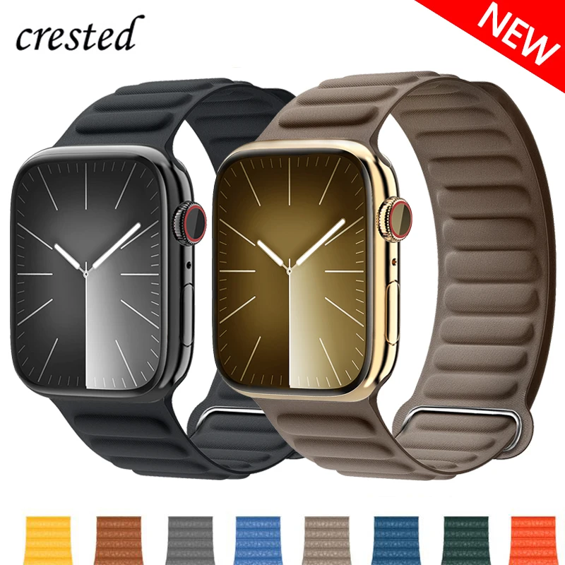 애플 워치 밴드용 마그네틱 루프, 미세 직조 팔찌, iWatch 시리즈 9 8 6 5 4 7 SE 울트라 2 스트랩, 44mm, 40mm, 49mm, 45mm, 41mm, 38mm