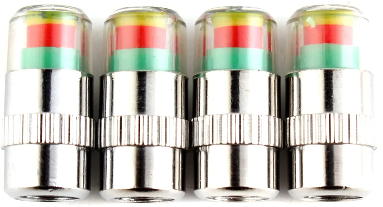 4Pcs Car Tire Pressure Monitor Valve Stem Caps Sensor Indicator 36PSI 2.4 Bar Eye Alert Diagnostic Tools Kit Auto Accessories