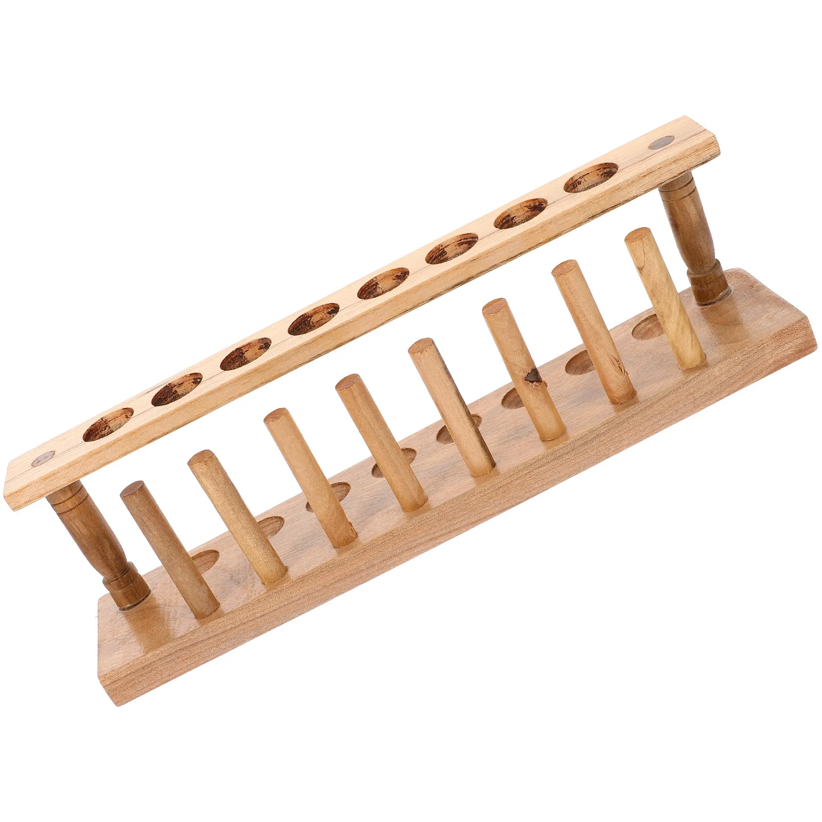Test Tube Rack Wooden Material 22Mm Diameter Holes Precision Drilled for Safety Stability Elegant Finish Lab Teaching Experiment