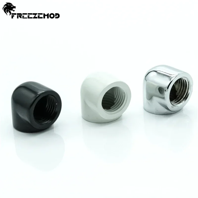 FREEZEMOD WT-ZJ90B Brass Double Internal G1/4'' Thread 90 Degree Adapter Computer Pc Water Cooler Fitting. WT-ZJ90B