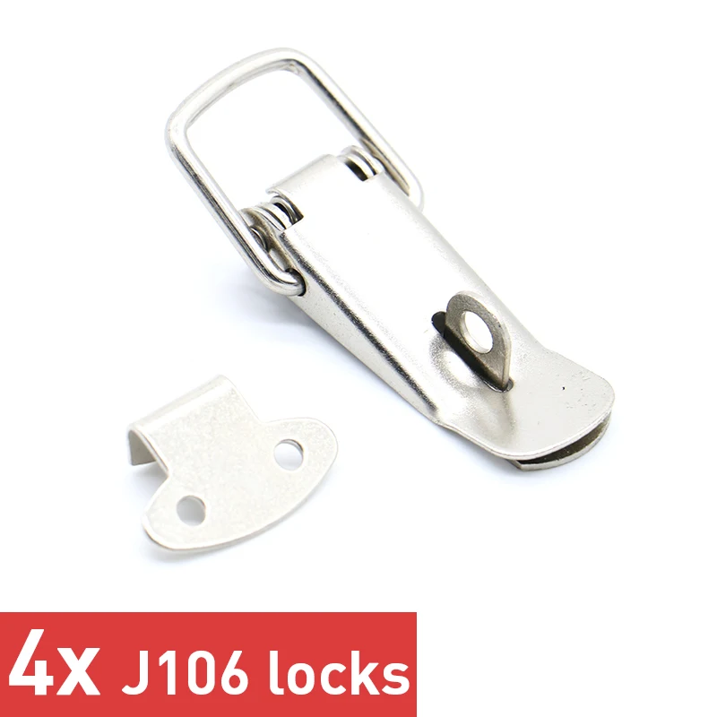 4PC NAIERDI-J105 Schrank Box Schlösser Federbelastete Latch Catch Toggle Eisen Hasps Für Schiebetür Fenster Möbel Hardware