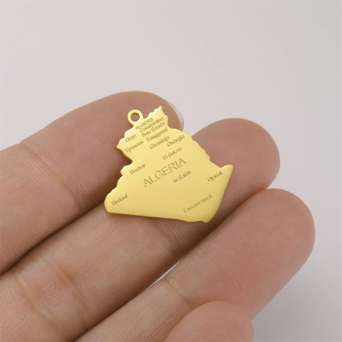 EUEAVAN أفريقيا الجزائر خريطة المعلقات الفولاذ المقاوم للصدأ الكلاسيكية مدينة الجزائر اسم قلادة الأزياء والمجوهرات هدية بالجملة #4