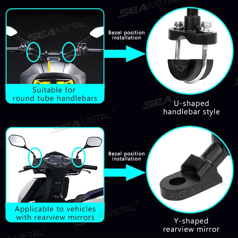BLALION Motorcycle Riding Shock Absorption Mobile Phone Bracket Eight Claw Fixed Bracket for 4.7-7.1 inch Smartphone Shockproof image 3