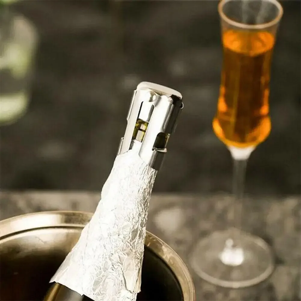 

Wine Champagne Cork Stopper Beer Bottle Opener Vacuum Sealed Sparkling Wine Bottle Saver Stopper Cap Bottle Opener for Bar Wine