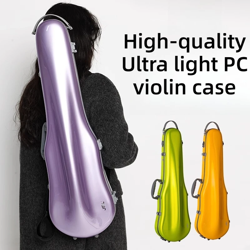High-quality PC Violin Box Dustproof Shockproof Drop-proof Ultralight Shoulders Portable Violin Box Musical Instrument Accessory