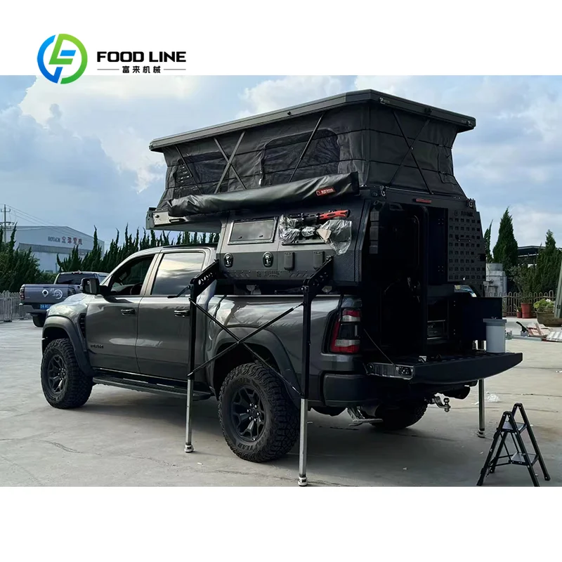 Customized Pop Up Truck Topper With Side Opening Door And Roof Tent For Adventure Travel Bulk Purchase Best Deal