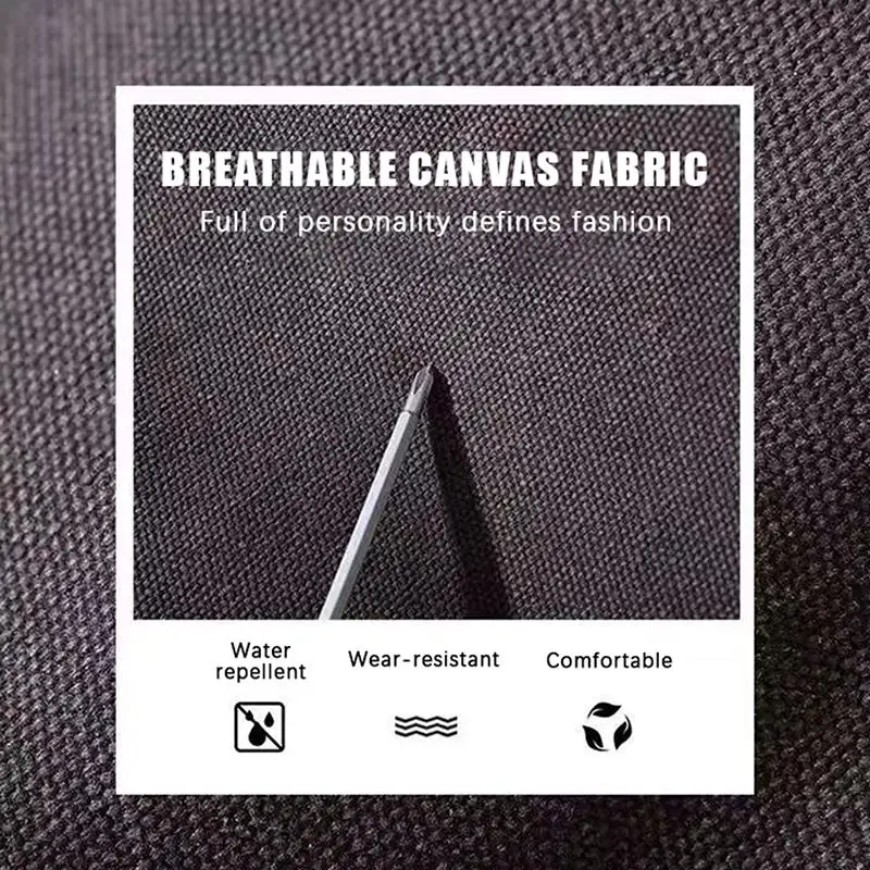 Hochwertige Canvas-Umhängetasche für Männer und Frauen, einfache Crossbody-Tasche aus gewaschenem Canvas, dicke Handtasche mit großer Kapazität, Tasche für Kunststudenten. – Detail 9