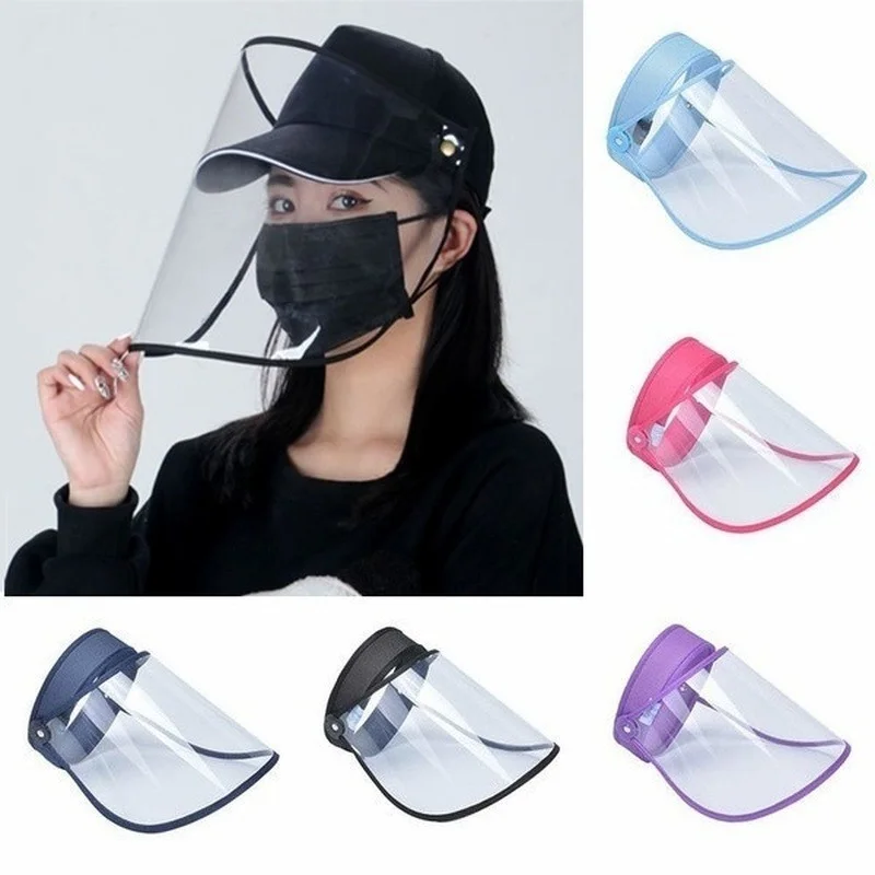 

Isolation Mask Men's and Women's Anti-virus Transparent Face Mask Protective Cap Anti-droplet Saliva Hair Ring Empty Top Hat