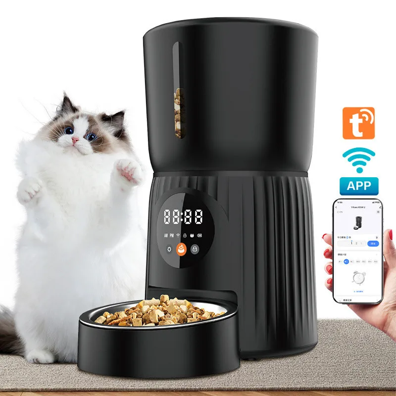 Cat Feeder,Intelligent Pet Feeder Automatic Timing Remote Quantitative Feeding Machine Eco-Friendly Cat Dog Bowl Voice Feeding