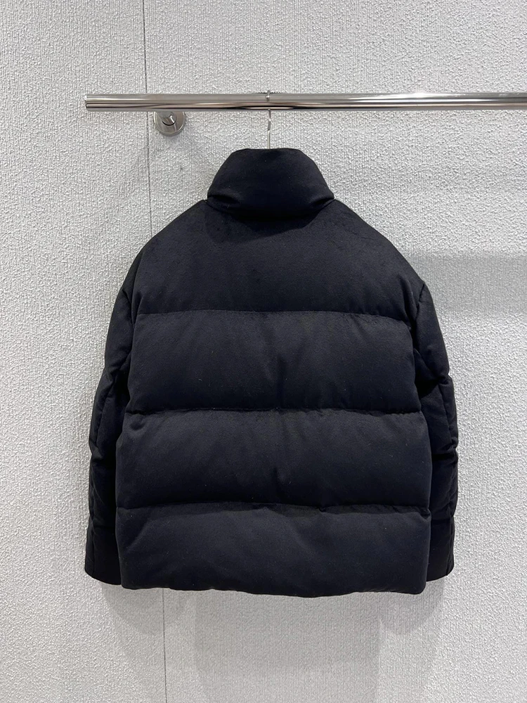 SVORYXIU 2025冬新作 カジュアルスタイル カシミヤとグースダウンのファッケッツ レディース ホワイト 厚手 ダウンジャケット