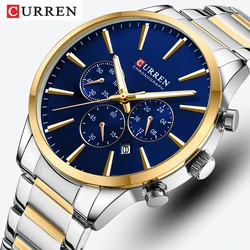 CURREN Watches Men Top Brand Luxury Casual Sport Men's Watch Stainless Steel Business Man Clock Fashion Chronograph Wristwatch