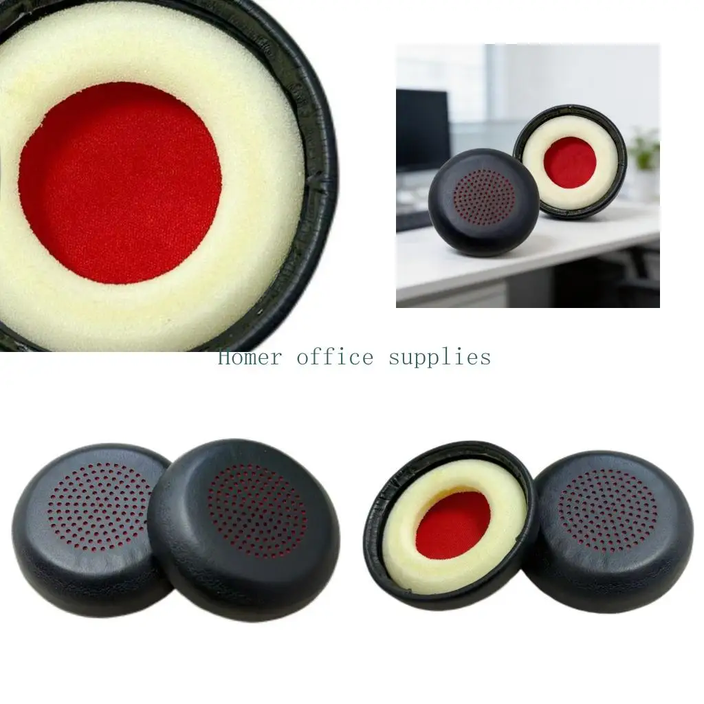 K43B Office Call Ear Cover Replacement Set, 1 Pair with Soft-Fill Interior and Perforated Outer Layer, 55 x 55 mm for