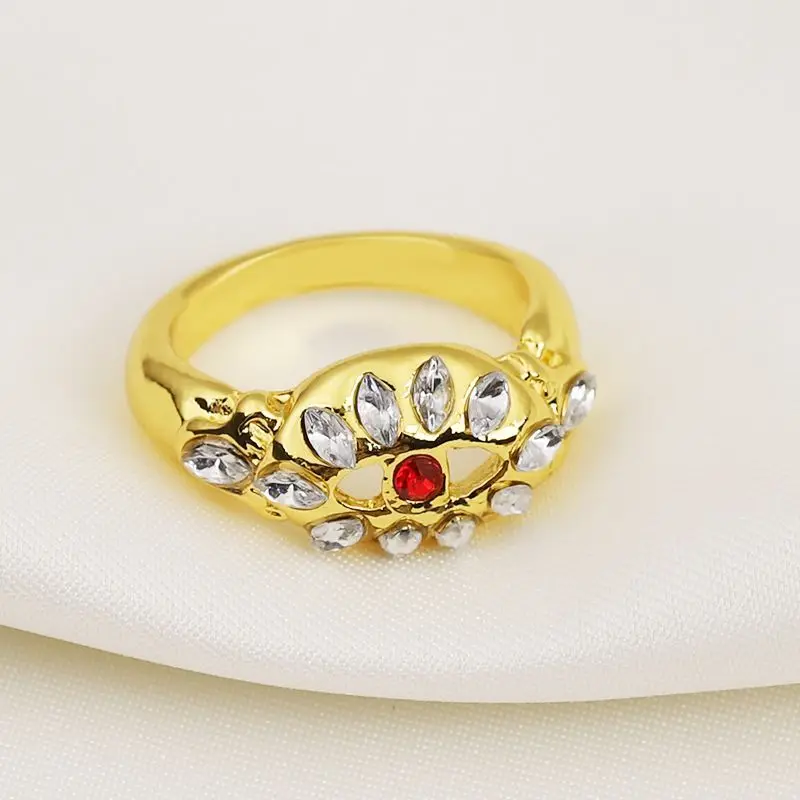 ألويس ترانسي نفس النمط العين الدائري امرأة الأحمر الزركون خواتم النساء الأسود بتلر أنيمي اكسسوارات الذهب اللون تأثيري مجوهرات هدية #4