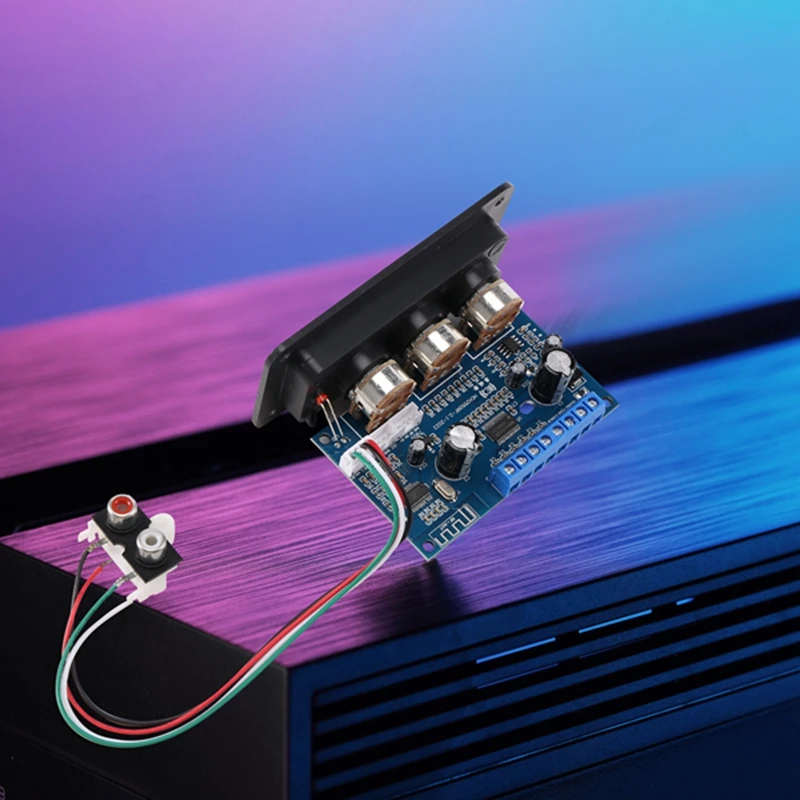 2.1 Channel Digital Power Amplifier Board+AUX Audio Cable 2x25W+50W BT5.0 Subwoofer Class D Amplifier Board DC12-20V-DTA9