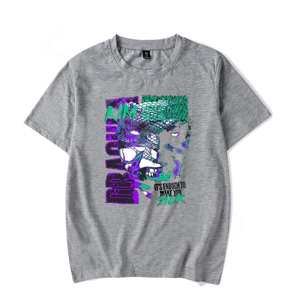 كيم دراكولا مريض تي شيرت عادية مضحك قصيرة الأكمام خمر تي شيرت Harajuku بلايز تيز للجنسين الشارع الشهير تي شيرت ملابس عصرية