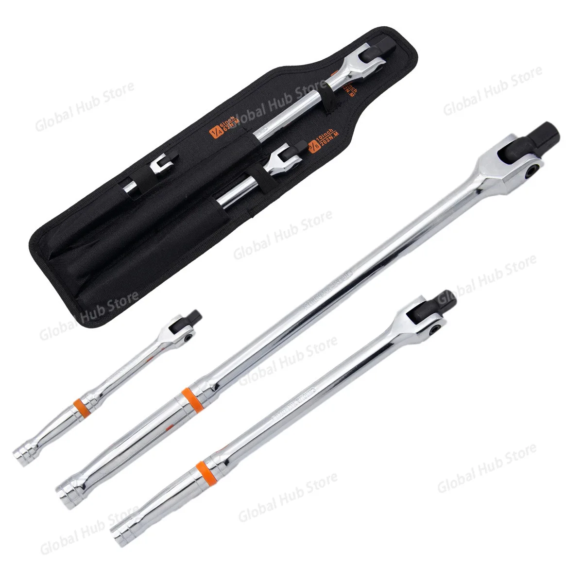F-Bar Wrench Set - 3-Piece Extended F-Type Heavy-Duty Cheater Bar with Swivel Head (24-Inch)