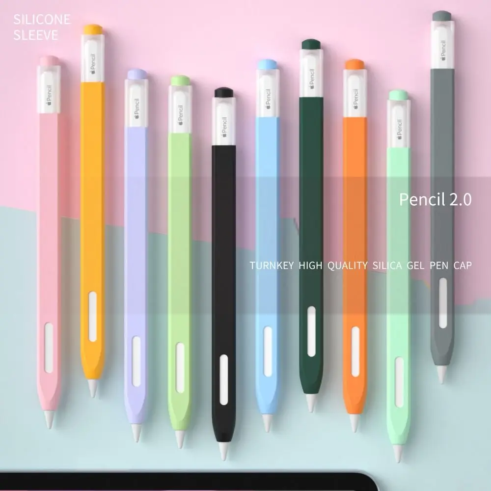 Liquid Silicone Tablet Pencil Case 2nd Gen Not Affect Charge Touch Screen Pen Cover Anti Slip Shockproof for Apple Pencil 2/Pro