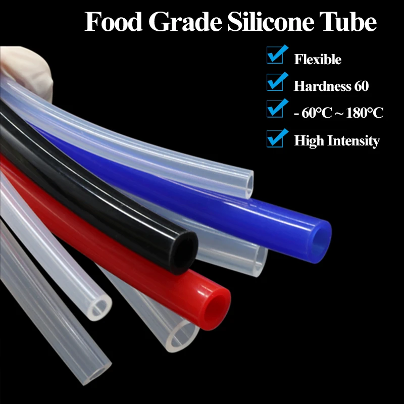 

Soft Food Grade Silicone Rubber Hose Flexible Silicone Tube -60℃~180℃ Diameter 0.5 1 2 4 5 6 7 8 9 10 11 12 14 16 18 20 30 50mm