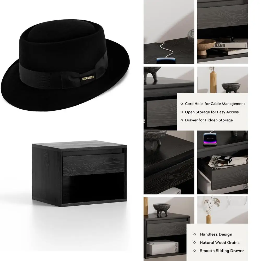 قبعة رعاة البقر الغربية من القطن الأسود للرجال متوسطة الحجم على طراز رعاة البقر التقليدية